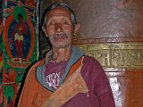 Manaslu 07 17 Sama Gompa Old Monk Unfortunately the largest of the buildings was closed. However, an old monk let me in to a small gompa next to the largest one.